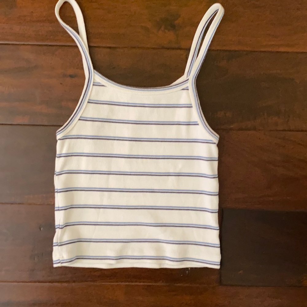 Belle Tank Brandy Melville White/Blue